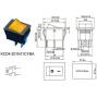 переключатель KCD4-201N11CYBA (31 X 25)мм 4 конт. 6,3 мм, жл